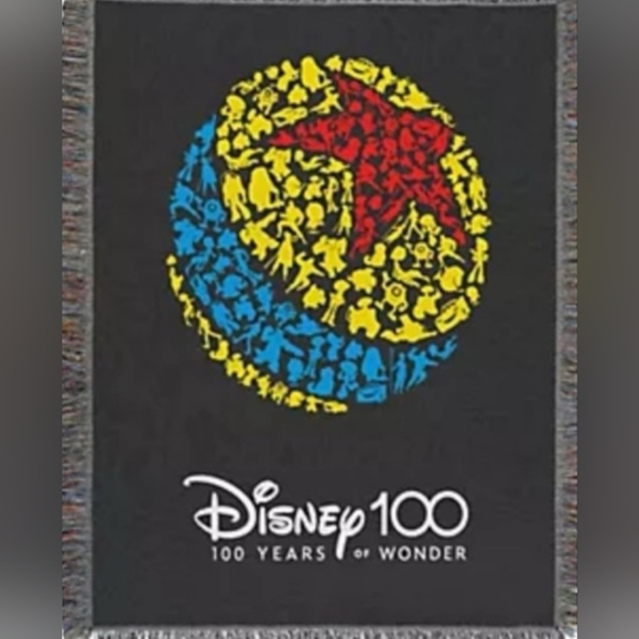 DISNEY, 100 ANNIVERSARY METALLIC WOVEN TAPESTRY THROW, #605 OF 1403,LIMITED ED. - Picture 14 of 14